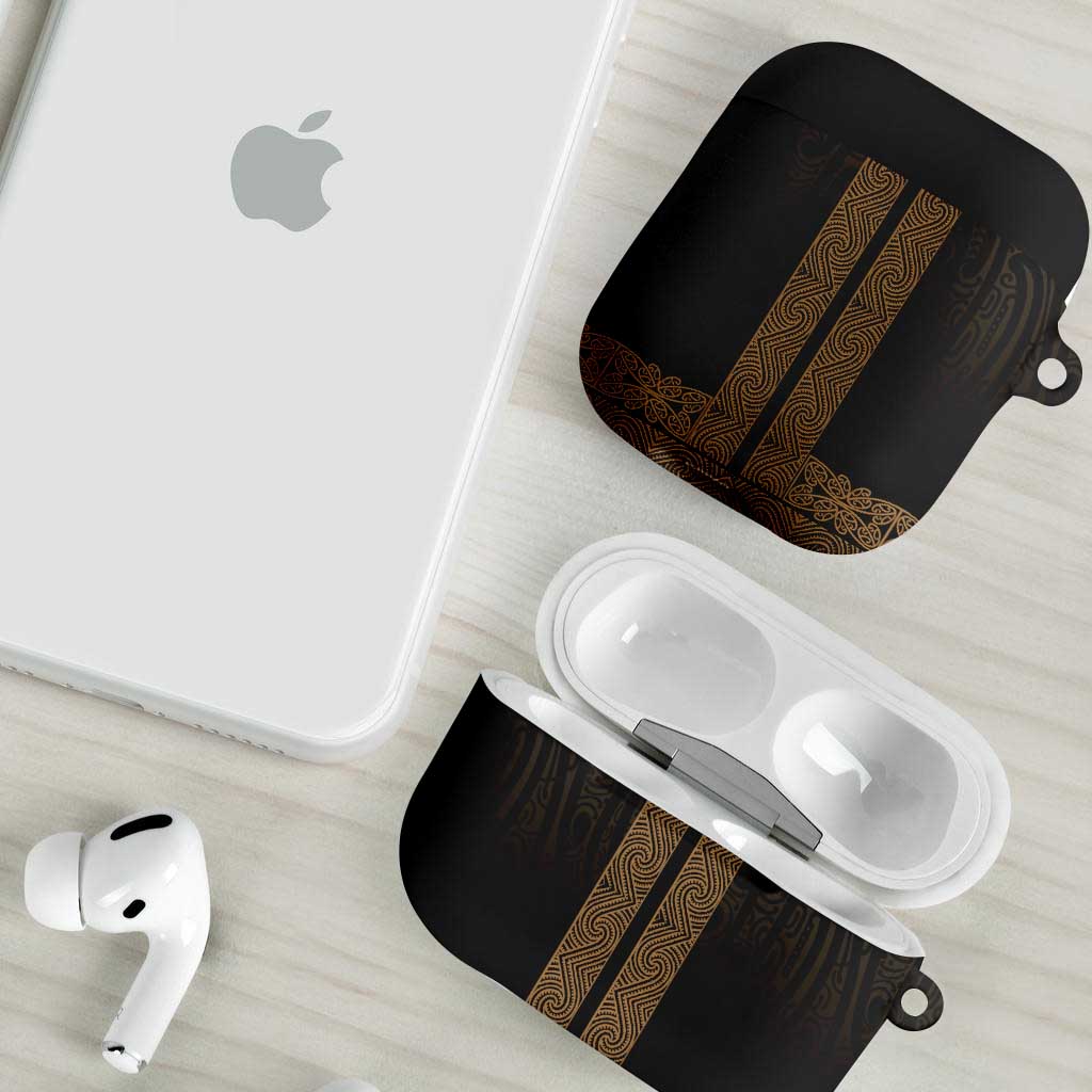 New Zealand Maori Kowhaiwhai AirPods Case Parauri Maui and Mangopare - Polynesian Pride