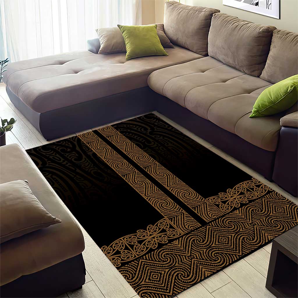 New Zealand Maori Kowhaiwhai Area Rug Parauri Maui and Mangopare