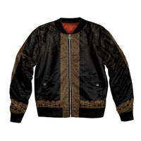 New Zealand Maori Kowhaiwhai Bomber Jacket Parauri Maui and Mangopare
