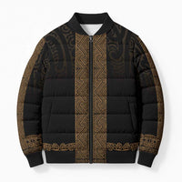 New Zealand Maori Kowhaiwhai Bomber Puffer Jacket Parauri Maui and Mangopare - Polynesian Pride