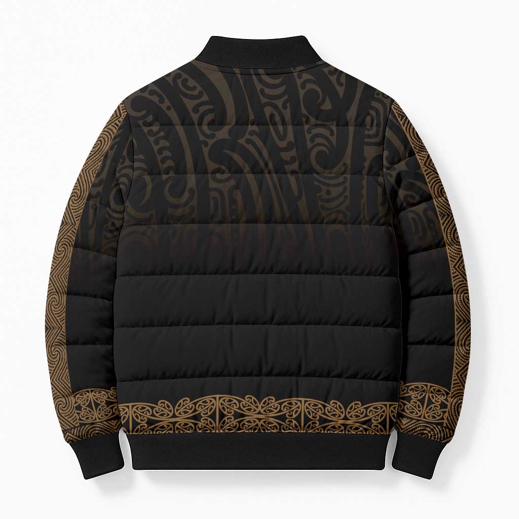 New Zealand Maori Kowhaiwhai Bomber Puffer Jacket Parauri Maui and Mangopare - Polynesian Pride