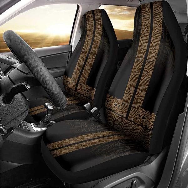 MAORI KOWHAIWHAI BLACK AND RED CAR SEAT COVER UNIVERSAL FIT