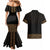 New Zealand Maori Kowhaiwhai Couples Matching Mermaid Dress and Hawaiian Shirt Parauri Maui and Mangopare