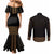New Zealand Maori Kowhaiwhai Couples Matching Mermaid Dress and Long Sleeve Button Shirt Parauri Maui and Mangopare