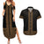 New Zealand Maori Kowhaiwhai Couples Matching Summer Maxi Dress and Hawaiian Shirt Parauri Maui and Mangopare