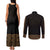 New Zealand Maori Kowhaiwhai Couples Matching Tank Maxi Dress and Long Sleeve Button Shirt Parauri Maui and Mangopare