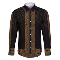 New Zealand Maori Kowhaiwhai Family Matching Long Sleeve Bodycon Dress and Hawaiian Shirt Parauri Maui and Mangopare