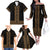 New Zealand Maori Kowhaiwhai Family Matching Off The Shoulder Long Sleeve Dress and Hawaiian Shirt Parauri Maui and Mangopare