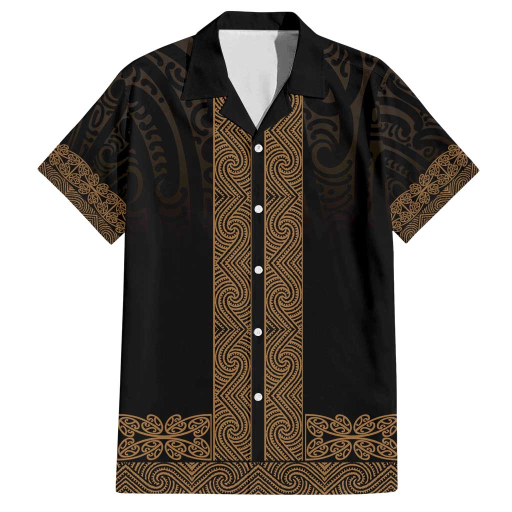 New Zealand Maori Kowhaiwhai Family Matching Off Shoulder Short Dress and Hawaiian Shirt Parauri Maui and Mangopare