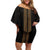 New Zealand Maori Kowhaiwhai Family Matching Off Shoulder Short Dress and Hawaiian Shirt Parauri Maui and Mangopare