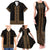 New Zealand Maori Kowhaiwhai Family Matching Tank Maxi Dress and Hawaiian Shirt Parauri Maui and Mangopare