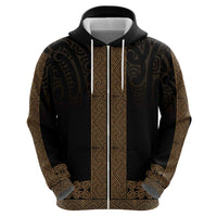 New Zealand Maori Kowhaiwhai Hoodie Parauri Maui and Mangopare