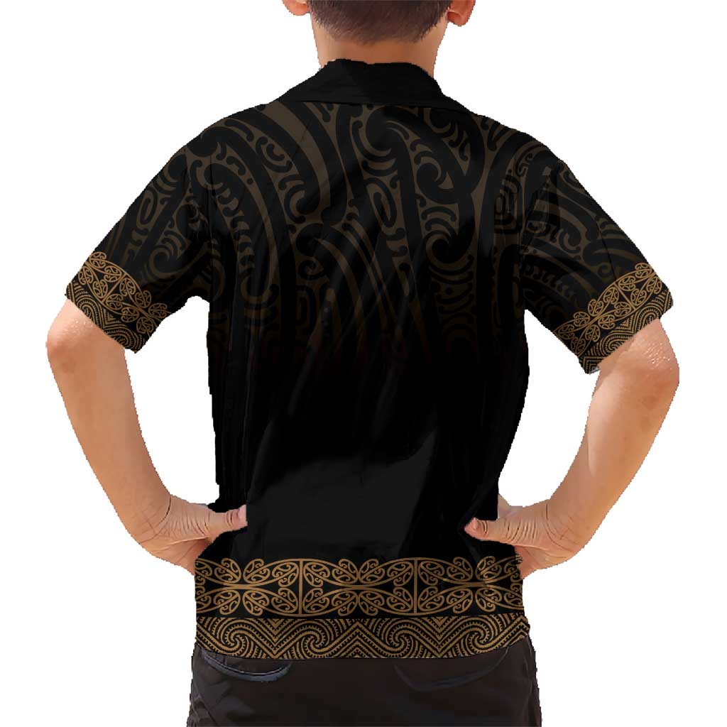 New Zealand Maori Kowhaiwhai Kid Hawaiian Shirt Parauri Maui and Mangopare LT9 - Polynesian Pride