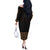 New Zealand Maori Kowhaiwhai Off The Shoulder Long Sleeve Dress Parauri Maui and Mangopare