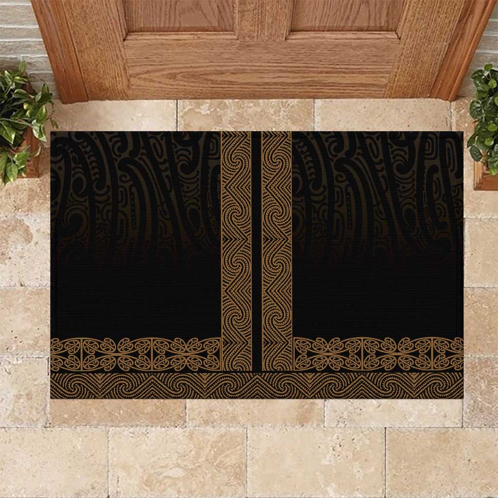 New Zealand Maori Kowhaiwhai Rubber Doormat Parauri Maui and Mangopare