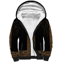 New Zealand Maori Kowhaiwhai Sherpa Hoodie Parauri Maui and Mangopare