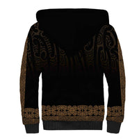 New Zealand Maori Kowhaiwhai Sherpa Hoodie Parauri Maui and Mangopare