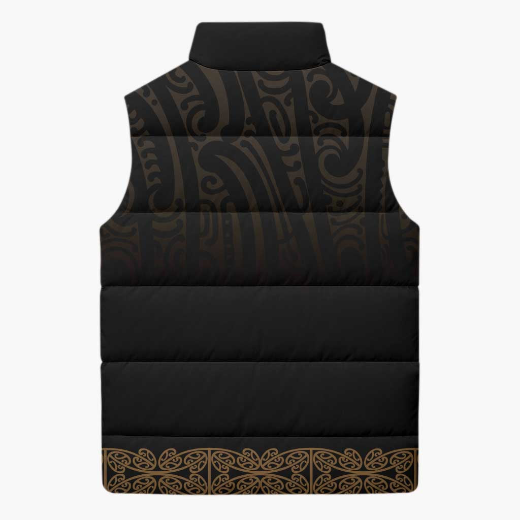 New Zealand Maori Kowhaiwhai Sleeveless Puffer Jacket Parauri Maui and Mangopare - Polynesian Pride