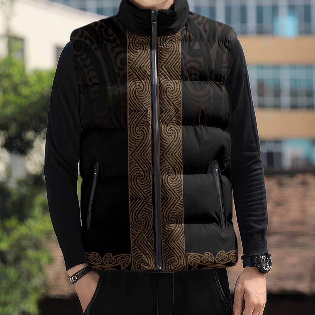 New Zealand Maori Kowhaiwhai Sleeveless Puffer Jacket Parauri Maui and Mangopare - Polynesian Pride