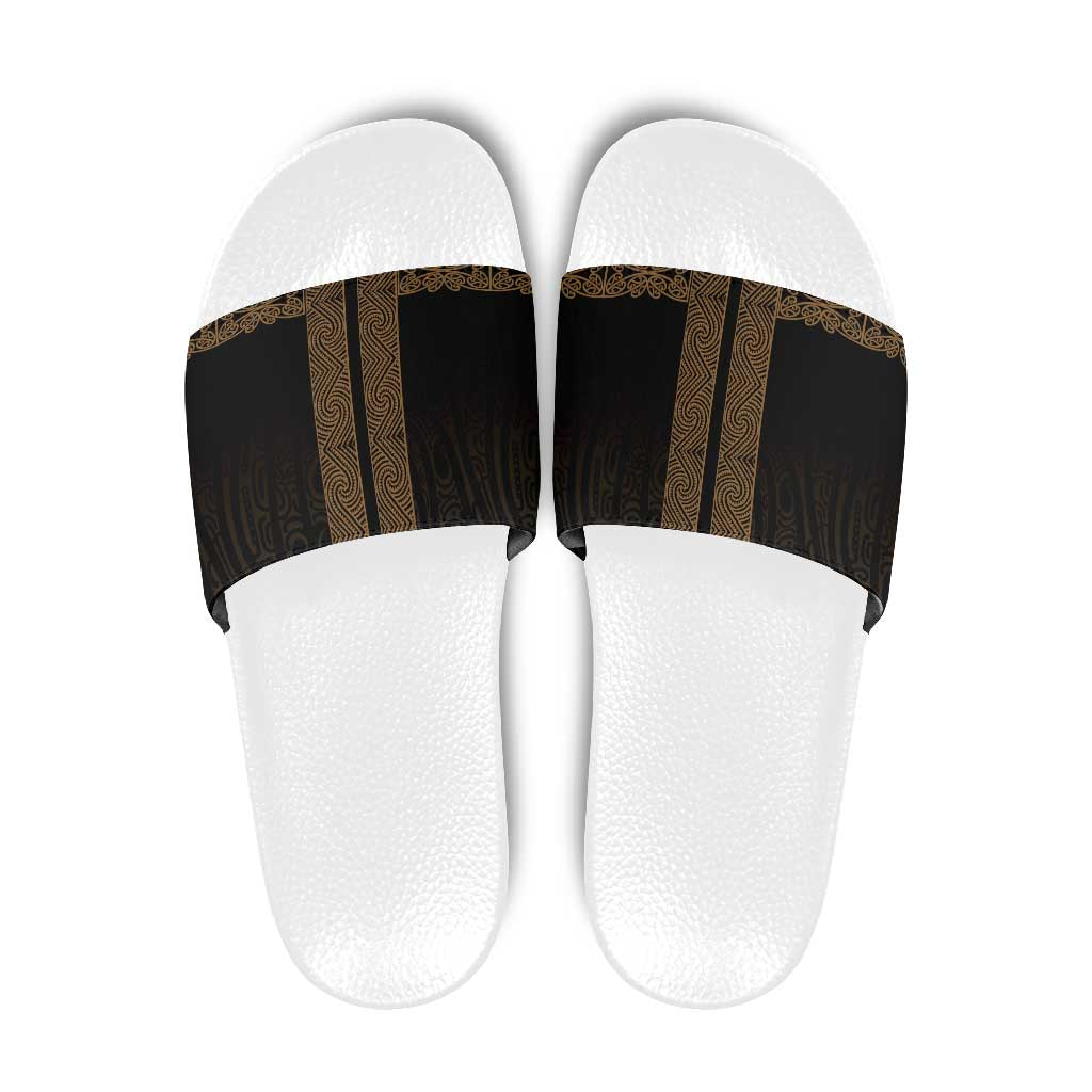 New Zealand Maori Kowhaiwhai Slide Sandals Parauri Maui and Mangopare - Polynesian Pride