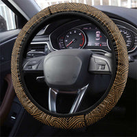 New Zealand Maori Kowhaiwhai Steering Wheel Cover Parauri Maui and Mangopare