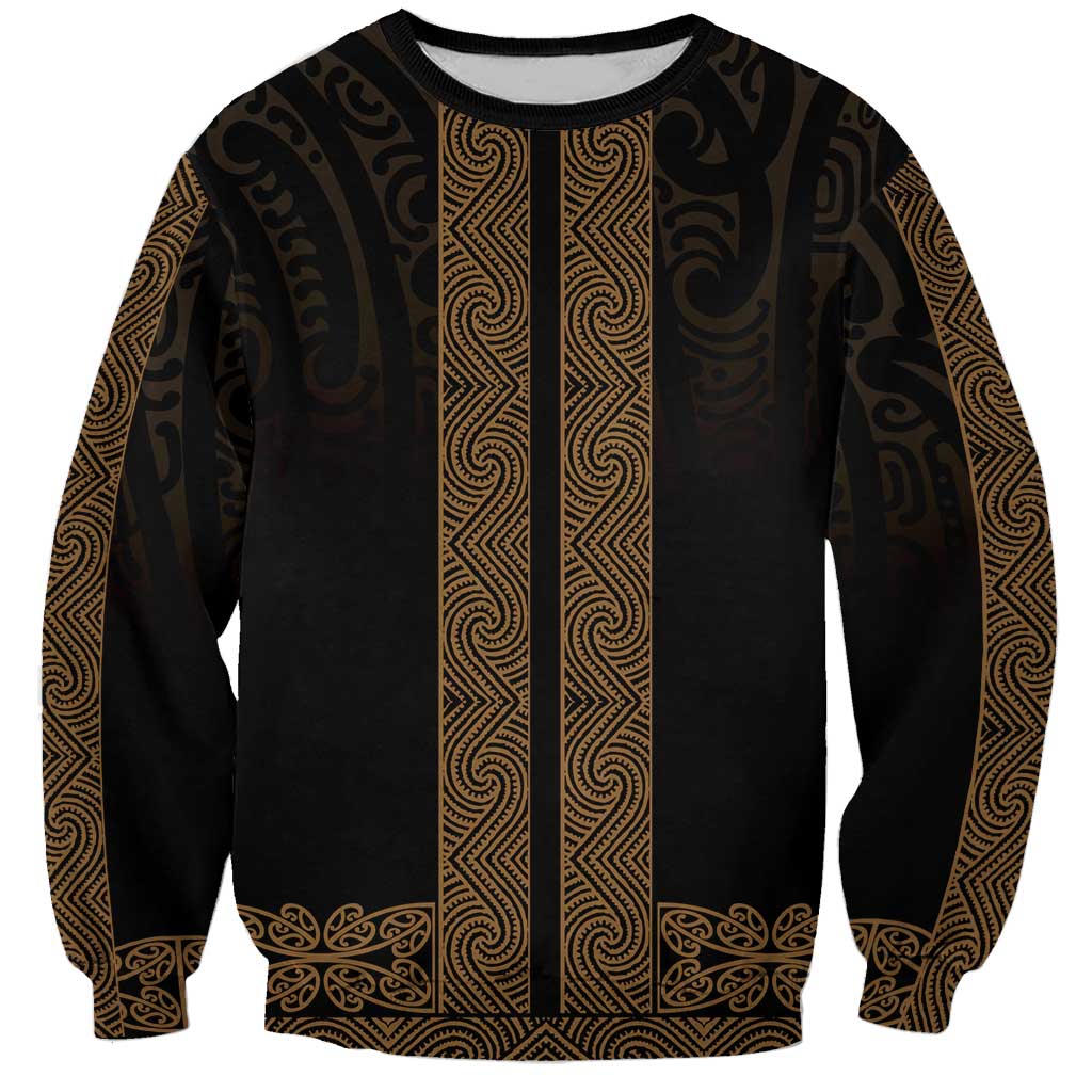 New Zealand Maori Kowhaiwhai Sweatshirt Parauri Maui and Mangopare