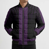 New Zealand Maori Kowhaiwhai Bomber Puffer Jacket Waiporoporo Maui and Mangopare - Polynesian Pride
