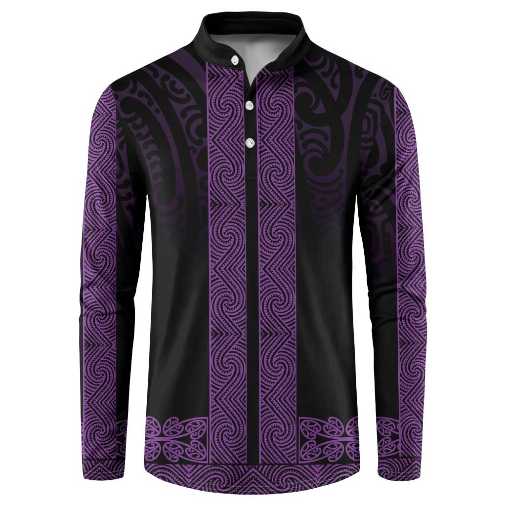 New Zealand Maori Kowhaiwhai Button Sweatshirt Waiporoporo Maui and Mangopare