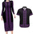 New Zealand Maori Kowhaiwhai Couples Matching Long Sleeve Bodycon Dress and Hawaiian Shirt Waiporoporo Maui and Mangopare