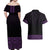 New Zealand Maori Kowhaiwhai Couples Matching Off Shoulder Maxi Dress and Hawaiian Shirt Waiporoporo Maui and Mangopare