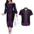 New Zealand Maori Kowhaiwhai Couples Matching Off The Shoulder Long Sleeve Dress and Hawaiian Shirt Waiporoporo Maui and Mangopare