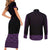 New Zealand Maori Kowhaiwhai Couples Matching Short Sleeve Bodycon Dress and Long Sleeve Button Shirt Waiporoporo Maui and Mangopare