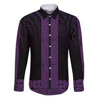 New Zealand Maori Kowhaiwhai Family Matching Long Sleeve Bodycon Dress and Hawaiian Shirt Waiporoporo Maui and Mangopare