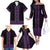 New Zealand Maori Kowhaiwhai Family Matching Off The Shoulder Long Sleeve Dress and Hawaiian Shirt Waiporoporo Maui and Mangopare