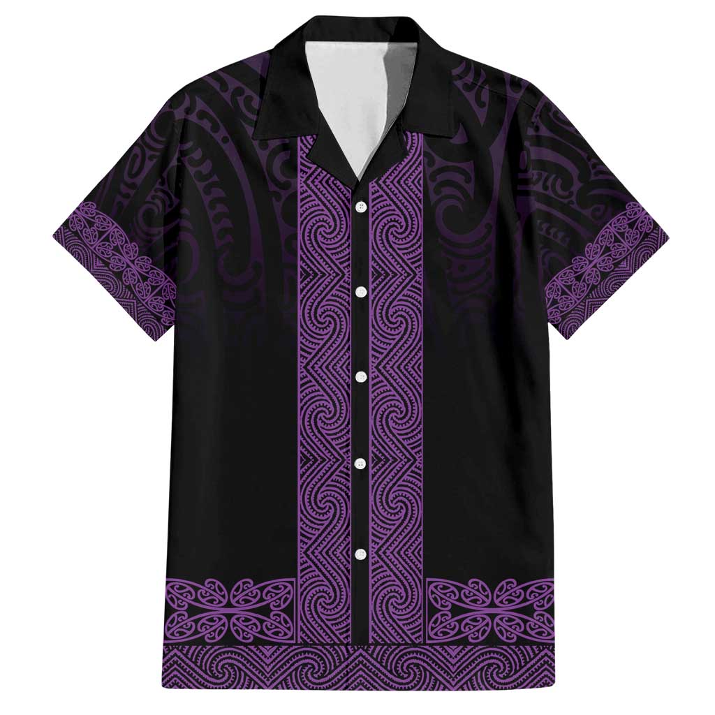 New Zealand Maori Kowhaiwhai Family Matching Off Shoulder Short Dress and Hawaiian Shirt Waiporoporo Maui and Mangopare