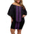 New Zealand Maori Kowhaiwhai Family Matching Off Shoulder Short Dress and Hawaiian Shirt Waiporoporo Maui and Mangopare