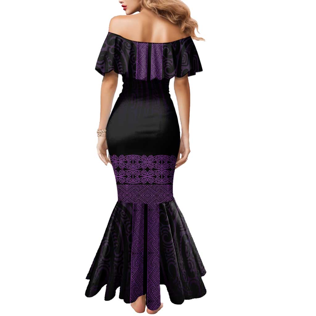 New Zealand Maori Kowhaiwhai Mermaid Dress Waiporoporo Maui and Mangopare