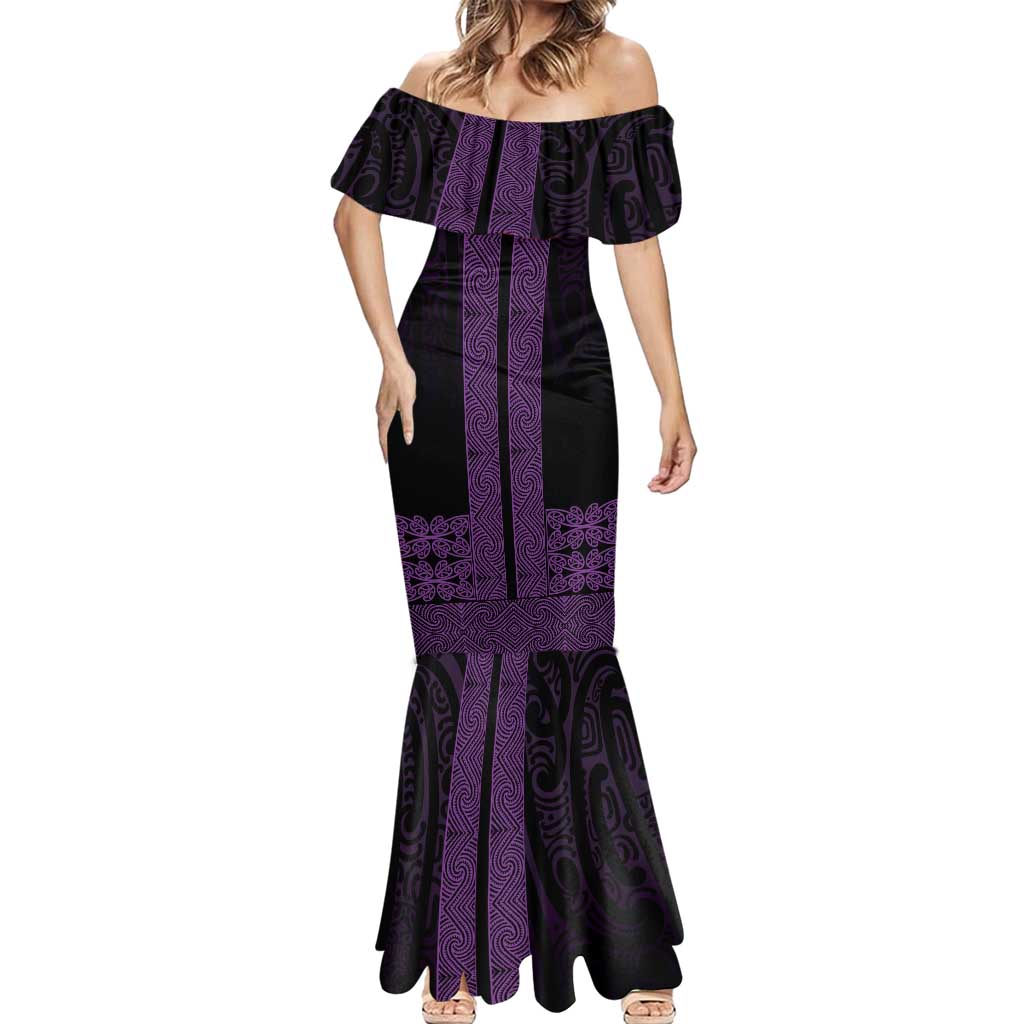 New Zealand Maori Kowhaiwhai Mermaid Dress Waiporoporo Maui and Mangopare