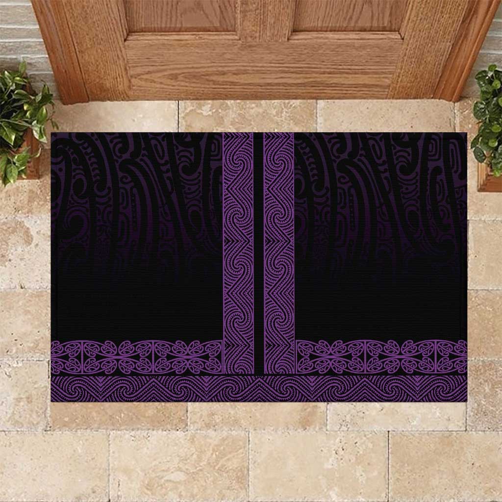 New Zealand Maori Kowhaiwhai Rubber Doormat Waiporoporo Maui and Mangopare