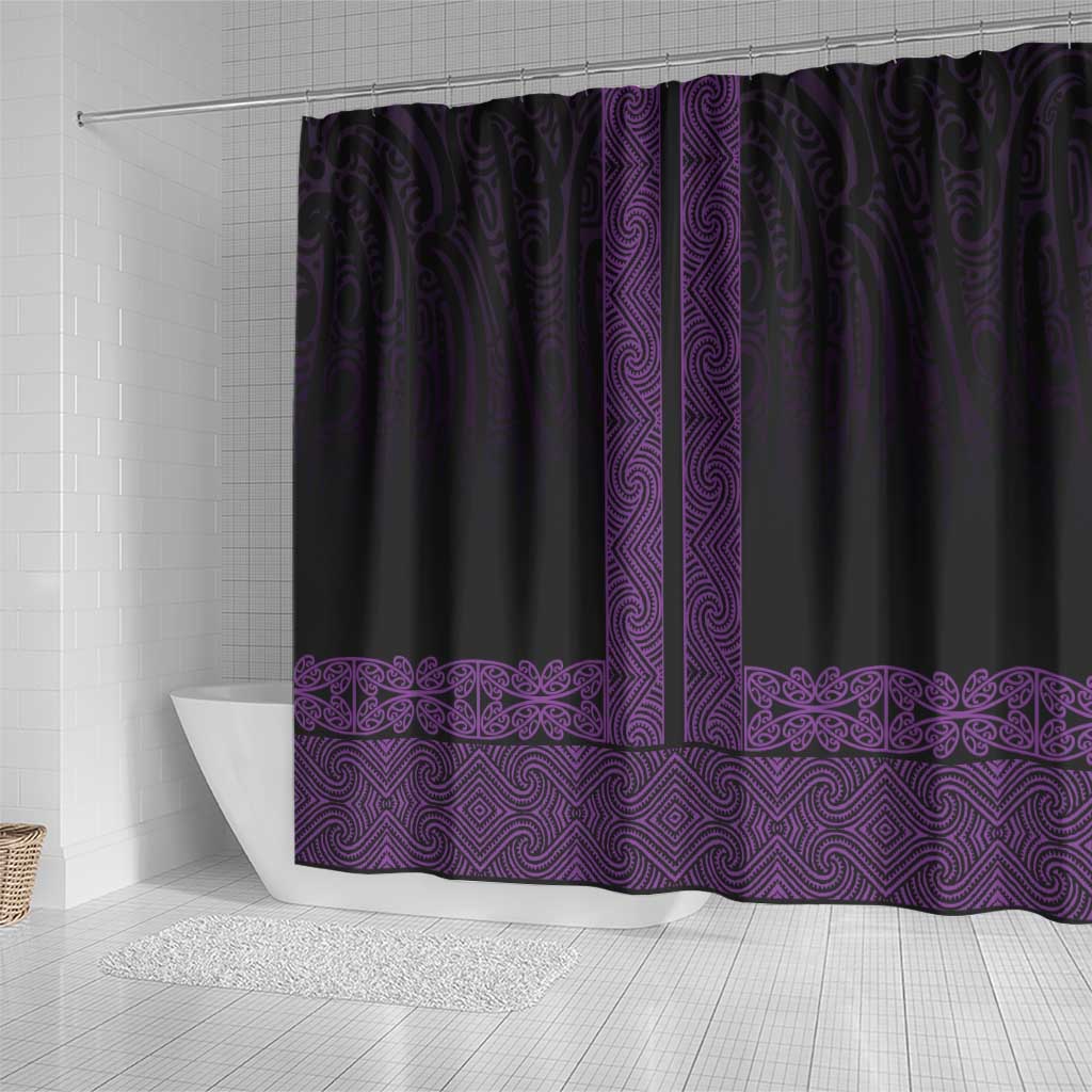 New Zealand Maori Kowhaiwhai Shower Curtain Waiporoporo Maui and Mangopare