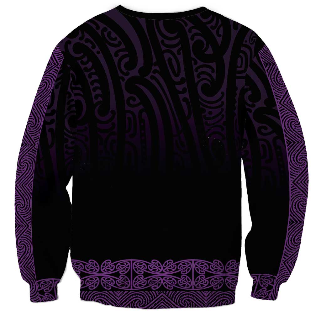 New Zealand Maori Kowhaiwhai Sweatshirt Waiporoporo Maui and Mangopare