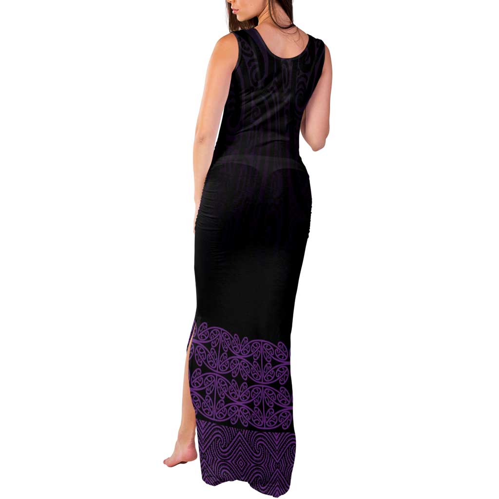 New Zealand Maori Kowhaiwhai Tank Maxi Dress Waiporoporo Maui and Mangopare