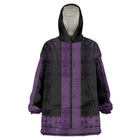 New Zealand Maori Kowhaiwhai Wearable Blanket Hoodie Waiporoporo Maui and Mangopare