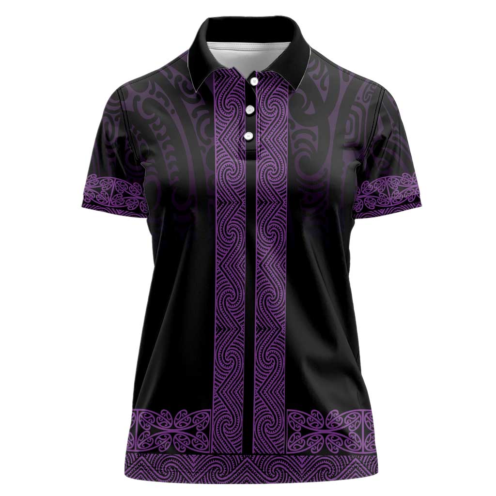 New Zealand Maori Kowhaiwhai Women Polo Shirt Waiporoporo Maui and Mangopare