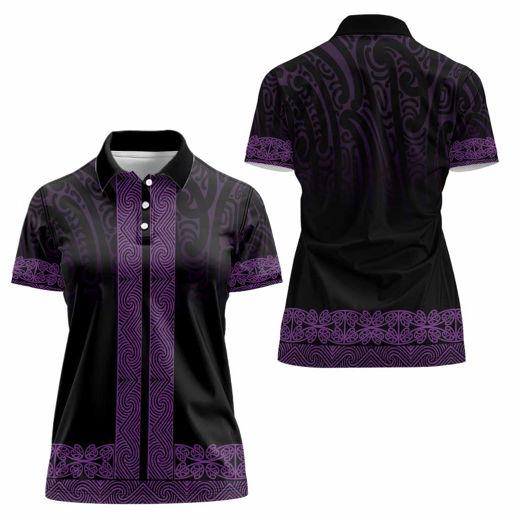 New Zealand Maori Kowhaiwhai Women Polo Shirt Waiporoporo Maui and Mangopare