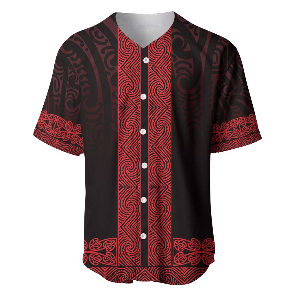 New Zealand Maori Kowhaiwhai Baseball Jersey Whero Maui and Mangopare