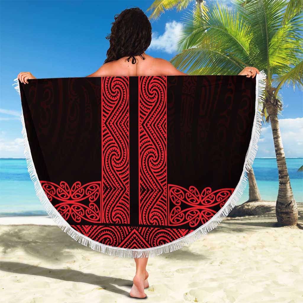 New Zealand Maori Kowhaiwhai Beach Blanket Whero Maui and Mangopare