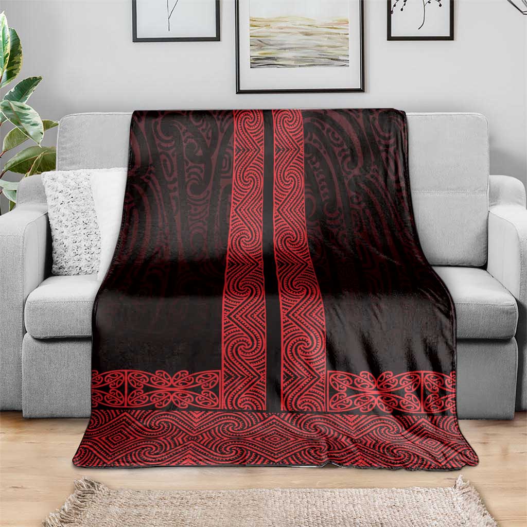 New Zealand Maori Kowhaiwhai Blanket Whero Maui and Mangopare