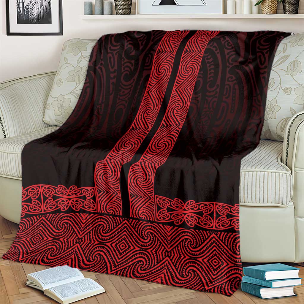 New Zealand Maori Kowhaiwhai Blanket Whero Maui and Mangopare
