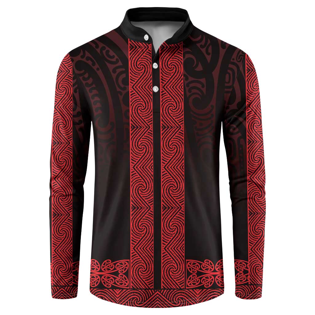 New Zealand Maori Kowhaiwhai Button Sweatshirt Whero Maui and Mangopare